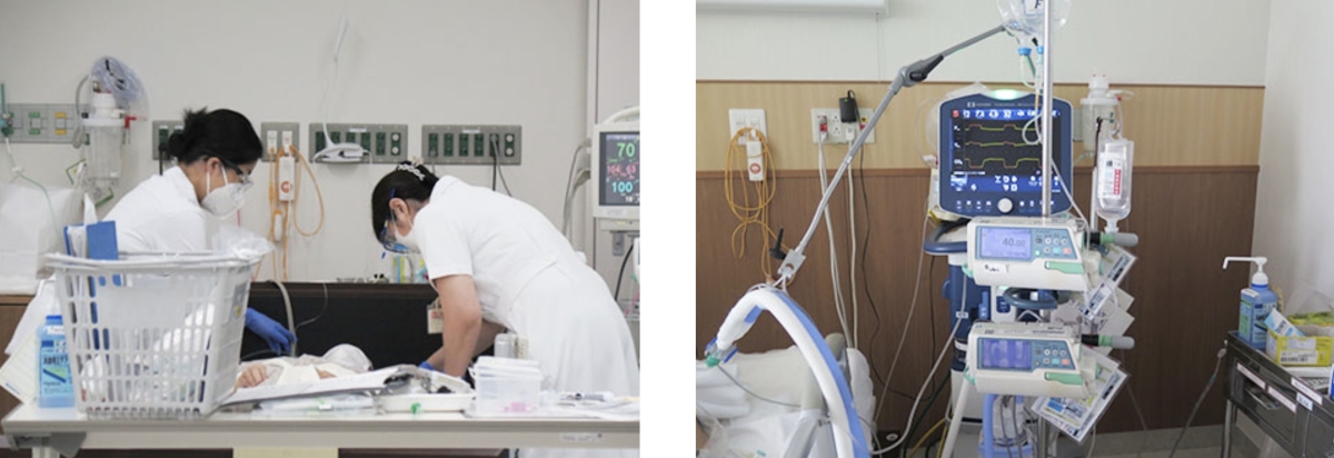 HCU 消化器外科 循環器内科の看護の様子