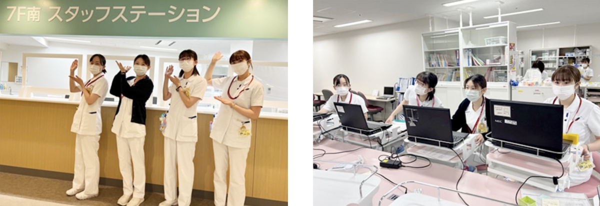 呼吸器内科のナースステーションの様子