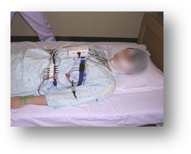 PSG検査（睡眠時無呼吸検査）の様子